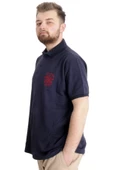 Mode XL Büyük Beden Erkek T-shirt Polo OCEAN JOURNEY 23319 Lacivert - 2