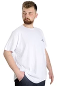 Mode XL Büyük Beden Erkek T-shirt VINTAGE 23144 Beyaz - 4