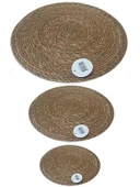 Ince Amerikan Hasır Servis Supla Örme Bambu Kaliteli (35 Cm) - 5