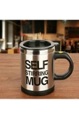Kendi Kendini Karıştıran Mikser Kupa Termos Bardak; Self Stirring Mug - Siyah - 1