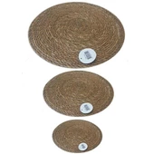 Amerikan Hasır Servis Supla Örme Bambu Kaliteli (35 cm) 6 Adet - 3