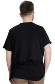 Mode XL Büyük Beden Erkek T-shirt BEST SCORE 23134 Siyah thumbnail 4