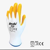 Beybi PN5 Örme Nitril Sarı İşçi Eldiveni 10 Beden (15 Çift) - 2