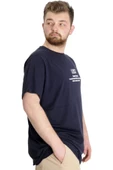 Mode XL Büyük Beden Erkek T-shirt LOST 23129 Lacivert thumbnail 3