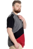 Mode XL Büyük Beden Erkek T-shirt Polo CLUB 23326 Antramelanj thumbnail 3