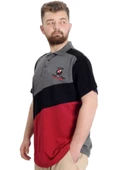 Mode XL Büyük Beden Erkek T-shirt Polo CLUB 23326 Antramelanj thumbnail 2