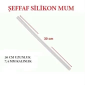 Sıcak Şeffaf Silikon Mum İnce uçlu Silikon Mum 30 cm Uzunluğunda (80 Adet) - 2