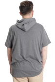 Mode XL Büyük Beden Erkek T-shirt Kapşonlu MUHAMMAD 23120 Antramelanj thumbnail 4