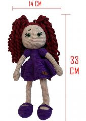 Amigurumi Organik Oyuncak-Uyku Arkadaşı -Örme Mor Bebek - 2