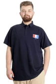 Mode XL Büyük Beden Erkek T-shirt Polo ABSOLUTE DESTINY 23335 Lacivert thumbnail 1