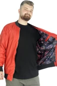 Mode XL Büyük Beden Erkek Kolej Mont Jesica 22611 Kırmızı - 5
