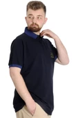 Mode XL Büyük Beden Erkek Polo T-shirt HIGH 23346 Lacivert thumbnail 3