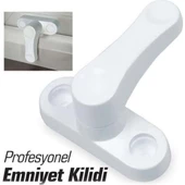Çekmeli Kilit Plastik Pencere Emniyet Kilidi,Güvenlik Emniyet Kilidi (5 ADET) Beyaz Renk - 7