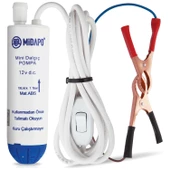 Midapo 12 Volt 1/4 Küçük Mini Dalgıç Pompa Mazot Su Yada Süt Pompası - 1