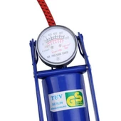 Bisiklet Pompası Top Şişirme Hava Ayak Pompası Basınç Göstergeli Tek Pistonlu - 3