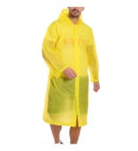 Sarı Kadın Erkek Yağmurluk Kapüşonlu Çıtçıtlı Eva Unisex Pratik Kapşonlu Yağmurluk XL Büyük Beden - 1