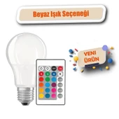 Uzaktan Kumandalı RGB Led Ampul 9Watt E27 Tasarruflu Dimmerli Led Lamba 16 Ton Işık - 3