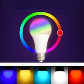 Uzaktan Kumandalı RGB Led Ampul 9Watt E27 Tasarruflu Dimmerli Led Lamba 16 Ton Işık - 4