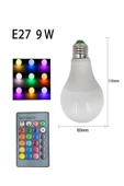 Uzaktan Kumandalı RGB Led Ampul 9Watt E27 Tasarruflu Dimmerli Led Lamba 16 Ton Işık - 6