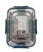 3'lü Set Dikdörtgen Kilitli Saklama Kabı - 1700 ML- 900 ML - 375 ML - 2