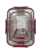 3'lü Set Dikdörtgen Kilitli Saklama Kabı - 1700 ML- 900 ML - 375 ML - 3