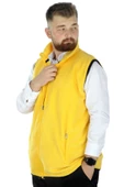 Mode XL Erkek Polar Yelek Dik Yaka Fermuarlı 22549 Sarı - 2