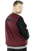 Mode XL Büyük Beden Erkek Kolej Mont Stan 22615 Mürdüm - 3