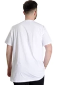 Mode XL Büyük Beden Erkek T-shirt BEST SCORE 23134 Beyaz thumbnail 4