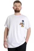 Mode XL Büyük Beden Erkek T-shirt BEST SCORE 23134 Beyaz thumbnail 1