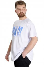Mode XL Büyük Beden Erkek T-shirt  NORM 23147 Beyaz - 3
