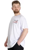 Mode XL Büyük Beden Erkek T-shirt CULTURE 23146 Beyaz - 2