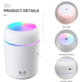 Led Işıklı 3'ü 1 Arada Ultrasonik Hava Nemlendirici ve Aroma Difüzörü (300ml kapasiteli) - 10