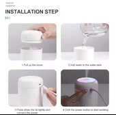 Led Işıklı 3'ü 1 Arada Ultrasonik Hava Nemlendirici ve Aroma Difüzörü (300ml kapasiteli) - 12