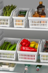 2li Beyaz Plastik Buzdolabı Düzenleyici & Organizer - 1