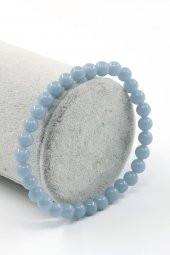 Anjelit  Doğal Taş Bileklik 6 mm Küre Kesim thumbnail 1