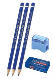 Sınav Kalemi 2.5 B 3 Adet Faber Sınav Silgisi 1 Adet Kalemtraş 1 Adet Yumuşak Uçlu Kurşun Kalem Kolay Silinebilen - 1