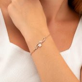 Gümüş Pazarım Manolya Çiçeği Kadın Rosegold Gümüş Bileklik - 2