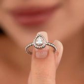 Gümüş Pazarım Damla Kesim Gümüş Yüzük - 1