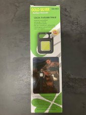 Gold Silver Tripodlu Şarj Edilebilir Mini LED Anahtarlık El Feneri - 3