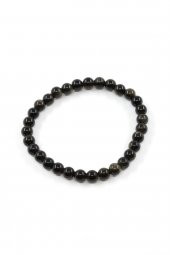 Obsidyen Doğal Taş Bileklik 6 mm Küre Kesim - 2
