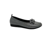 Zerhan 3360 Kadın Platin Tokalı Pırıltılı Babet Ayakkabı thumbnail 1