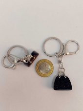 Çanta Şekilli Lacivert Yıldız Taşı AnahtarlıkKolye Ucu - 3