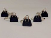 Çanta Şekilli Lacivert Yıldız Taşı AnahtarlıkKolye Ucu - 4