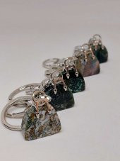 Çanta Şekilli Hint Akik Taşı AnahtarlıkKolye Ucu - 1