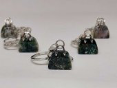 Çanta Şekilli Hint Akik Taşı AnahtarlıkKolye Ucu - 5