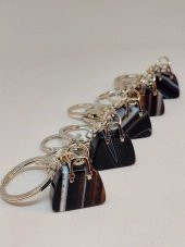 Çanta Şekilli Siyah Akik Taşı AnahtarlıkKolye Ucu - 3