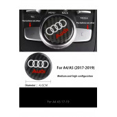 AUDI A4 A5 B9 2017-2019 MODEL 46 MM MULTIMEDYA DÜĞMESİ ÜZERİ DAMLA STICKER thumbnail 1