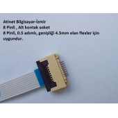 8 Pin 0.5 Adımlı Alt kontak Flex Soketi Flex Ffc Konnektörü 8-0.5-Alt - 2