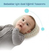 Kafa Yastığı Bej Bebek Kafa Yastığı, Düz Kafa Yastık, Bebek Yastığı, Organik Pamuk Kumaş - 5