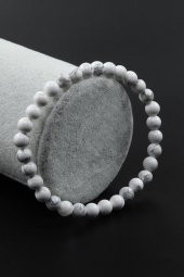 Havlit Doğal Taş Bileklik 6 mm Küre Kesim thumbnail 1